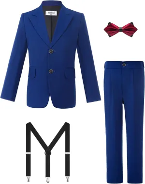 2-Piece Boys Formal Suits Slim Fit Suit Set for Dress Clothes Kids Wedding Christmas Suits