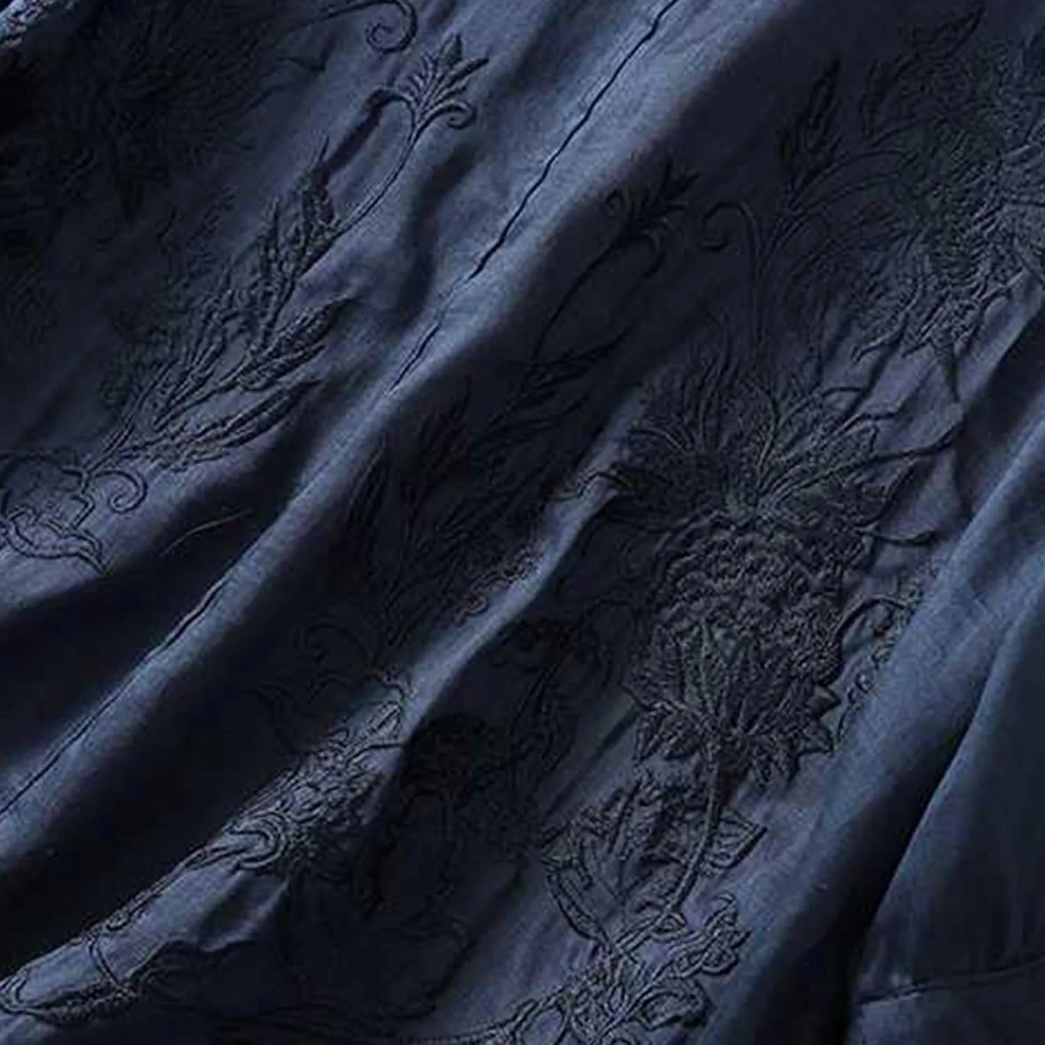 2025 Cotton Linen Shirts for Women Embroidery Jacquard V Neck Blouses Tunics Vintage Boho 3/4 Sleeve Tops Tees