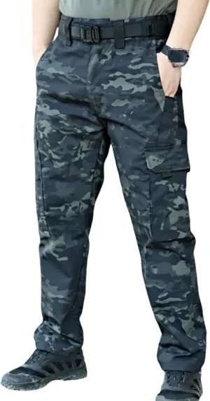2025 Mens Cargo Work Pants Military Durable Ripstop Tactical Pants, Lightweight Water Resistant Outdoor Hiking Work Pants