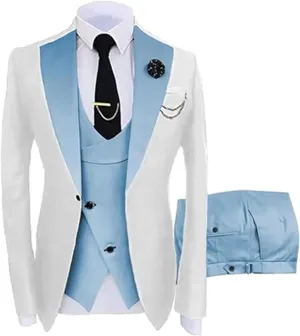3 Piece Men Suits Slim Fit Wedding Prom Tuxedo Suits for Men Formal Business Suit