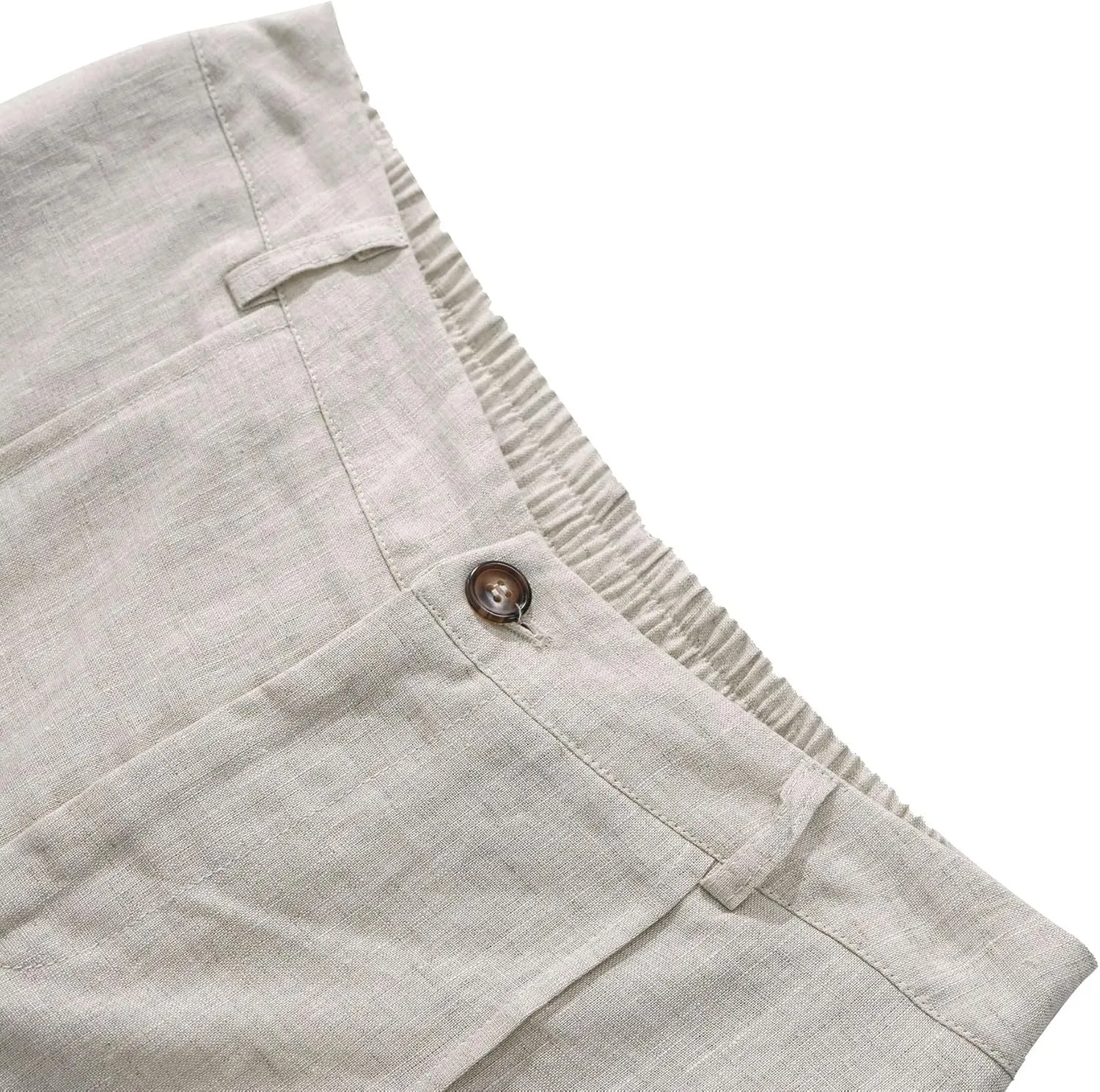 Amazhiyu Women's 100% Linen Summer High-Rise Effortless Pintuck Ankle Pants