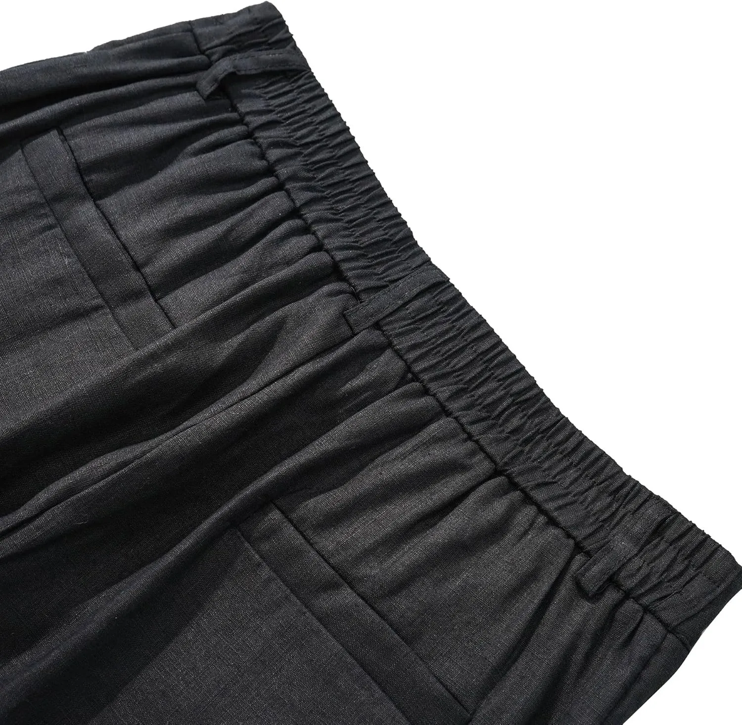 Amazhiyu Women's 100% Linen Summer High-Rise Effortless Pintuck Ankle Pants