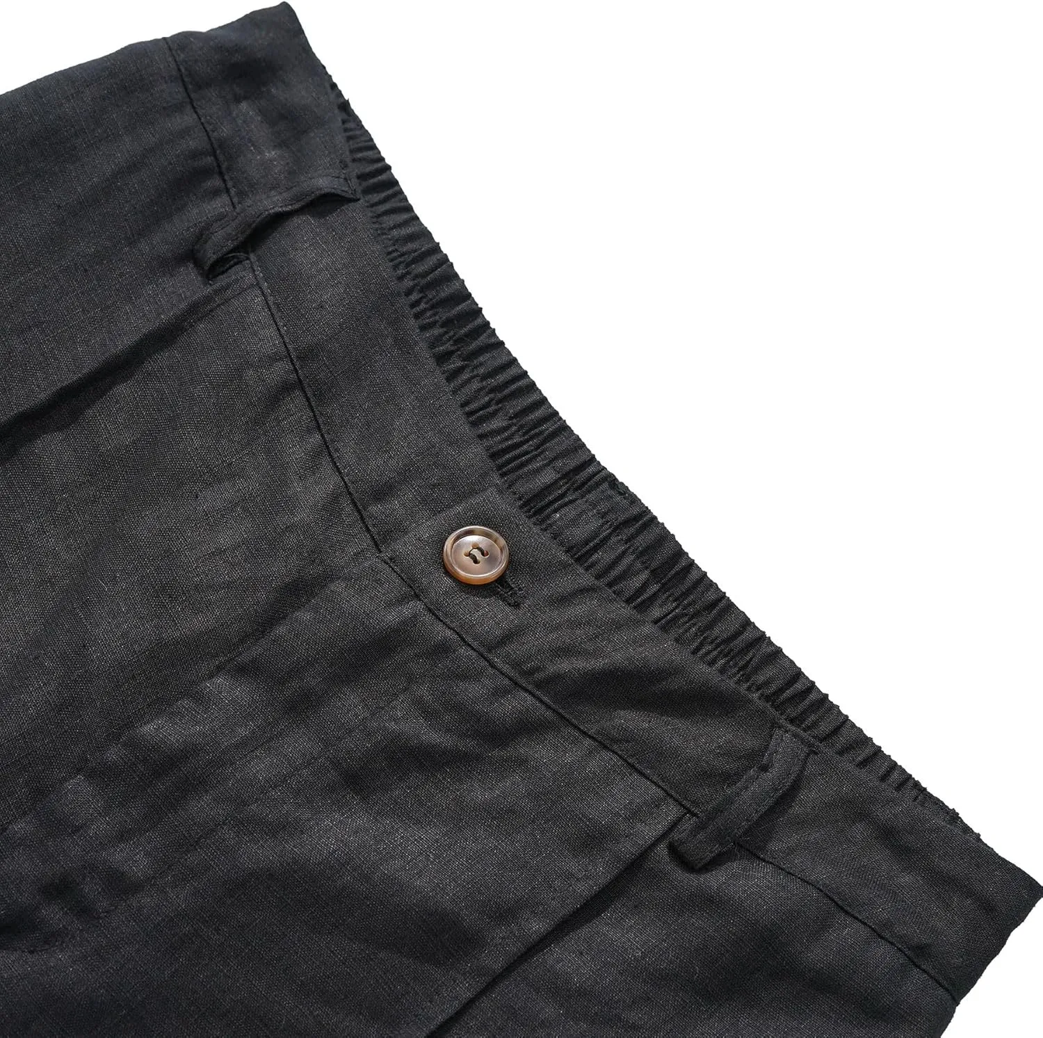 Amazhiyu Women's 100% Linen Summer High-Rise Effortless Pintuck Ankle Pants