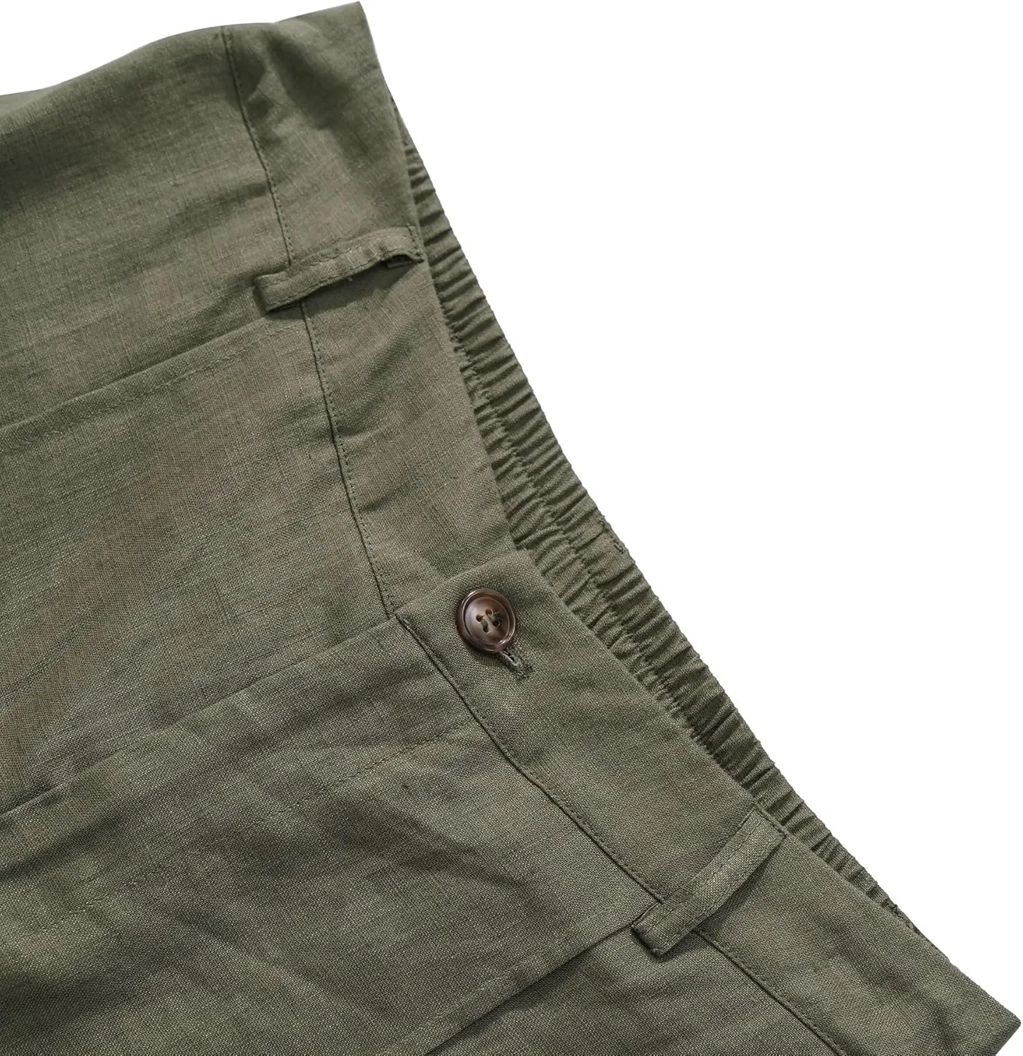 Amazhiyu Women's 100% Linen Summer High-Rise Effortless Pintuck Ankle Pants