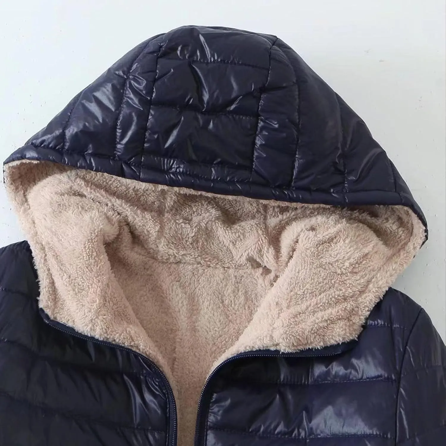 AMDBEL Long Puffer Jacket Women With Hood Plus Size Down Coat Cotton Cover Coat Lightweight Down Coat With Hood Winter Jacket
