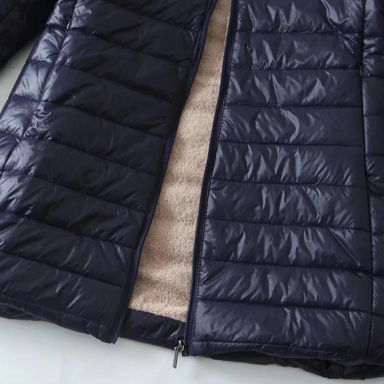 AMDBEL Long Puffer Jacket Women With Hood Plus Size Down Coat Cotton Cover Coat Lightweight Down Coat With Hood Winter Jacket