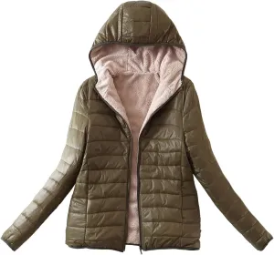 AMDBEL Puffer Jacket Womens With Hood, Womens Long Puffer Jacket Plus Size Down Coat Cotton Cover Coat Lightweight Down Coat With Hood Winter Jacket