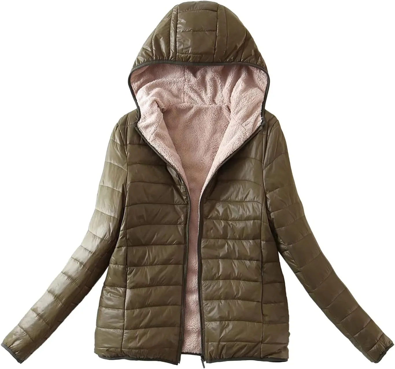 AMDBEL Puffer Jacket Womens With Hood, Womens Long Puffer Jacket Plus Size Down Coat Cotton Cover Coat Lightweight Down Coat With Hood Winter Jacket