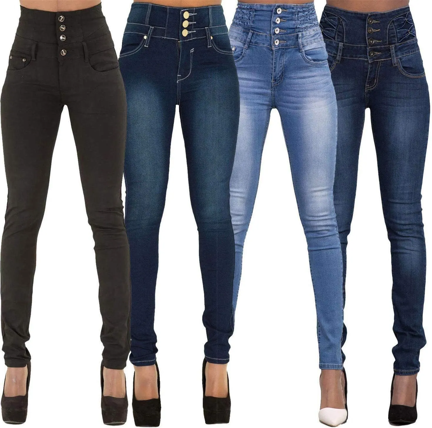 Andongnywell Women's Juniors High Rise Irresistible Jegging Pull-On Stretch Skinny Jeans