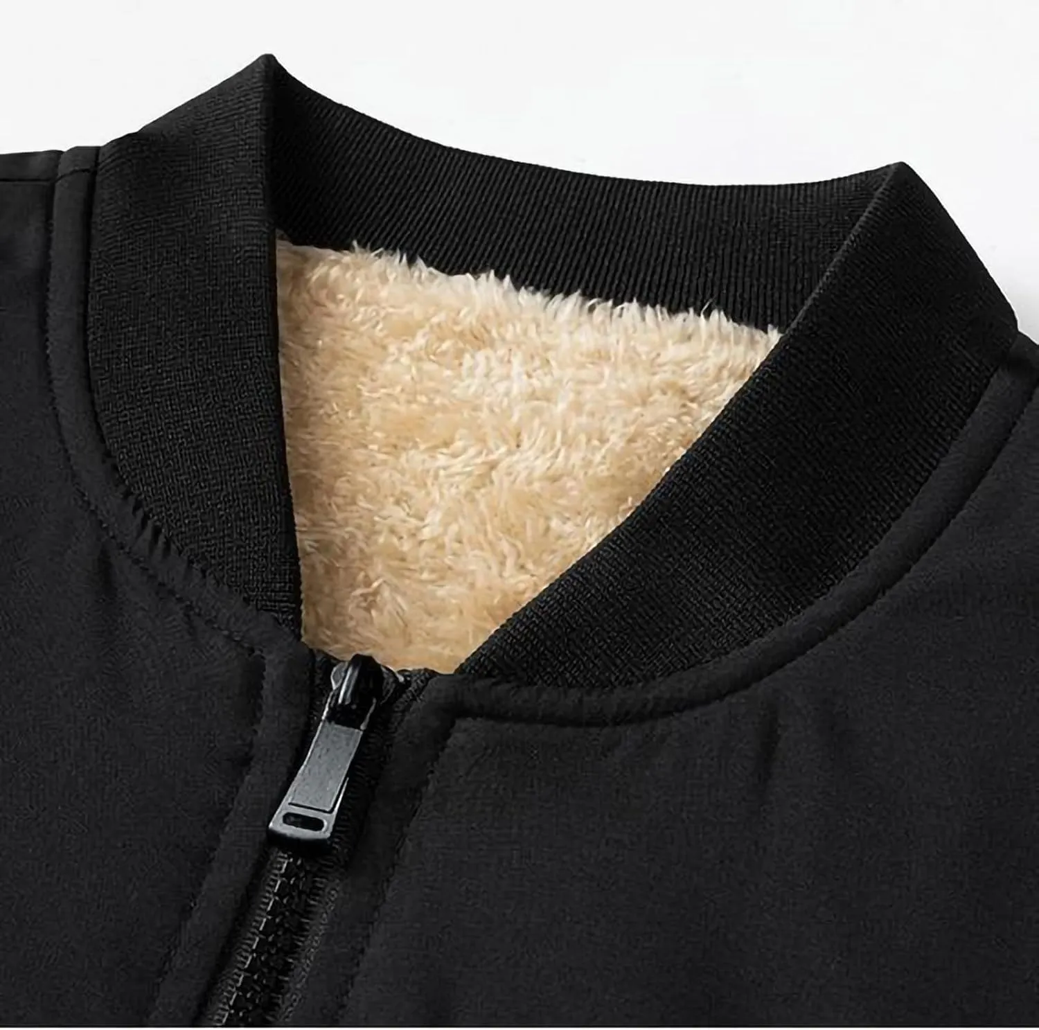 Bidobibo Men's Winter Jackets Outerwear Bomber Jacket Zip Up Plus Size Winter Coats for Men Sherpa Lined Thermal Jacket