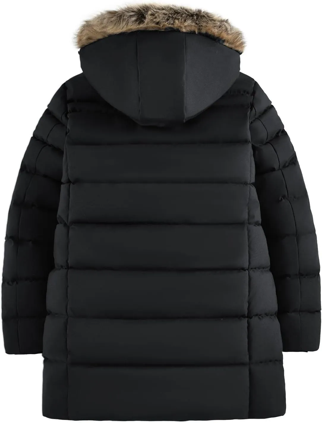 Bidobibo Quilted Jacket Men with Hood Oversized Lightweight Down Coat Puffer Jackets Plus Size Mens Parka Winter Coats Long