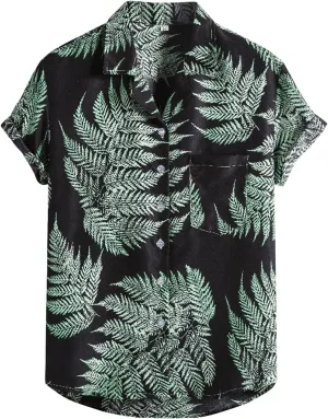 Big and Tall Shirts for Men Lightweight Vintage Fashion Graphic Printed Breathable Loose Fit Tropical Beach Tops