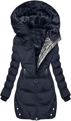 Borniu Women's Warm Winter Puffer Coat Thicken Fleece Lined Down Jacket Quilted Puffer Jacket Hooded Outerwear