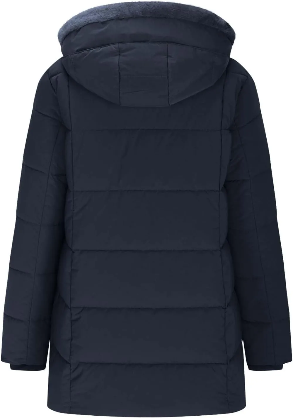 Borniu Women's Warm Winter Puffer Coat Thicken Fleece Lined Down Jacket Quilted Puffer Jacket Hooded Outerwear