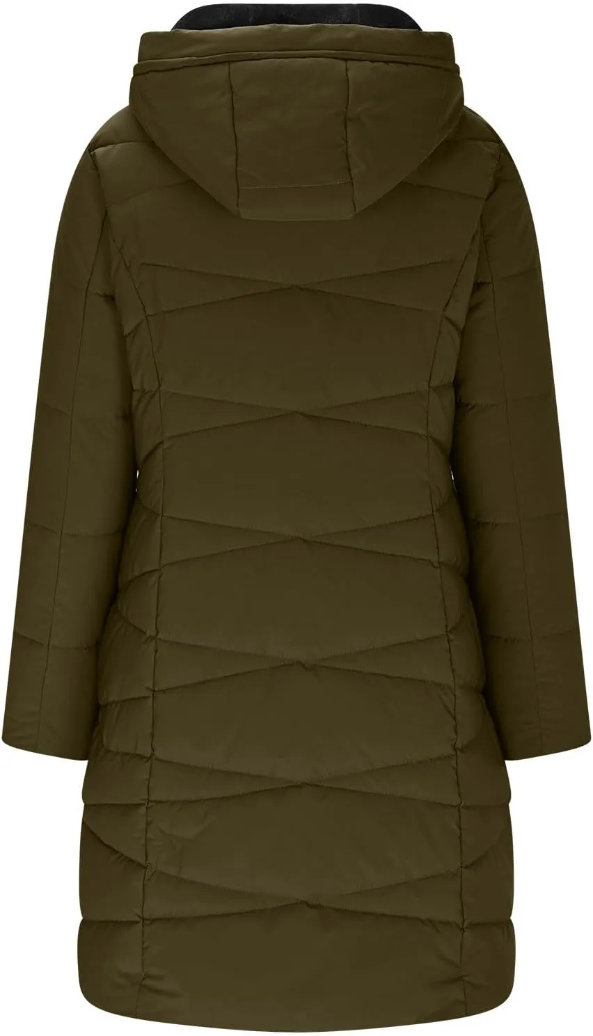 Borniu Women's Winter Coat Hooded Warm Puffer Quilted Thicken Parka Jacket Fleece Lined Down Jacket Outerwear with Pockets