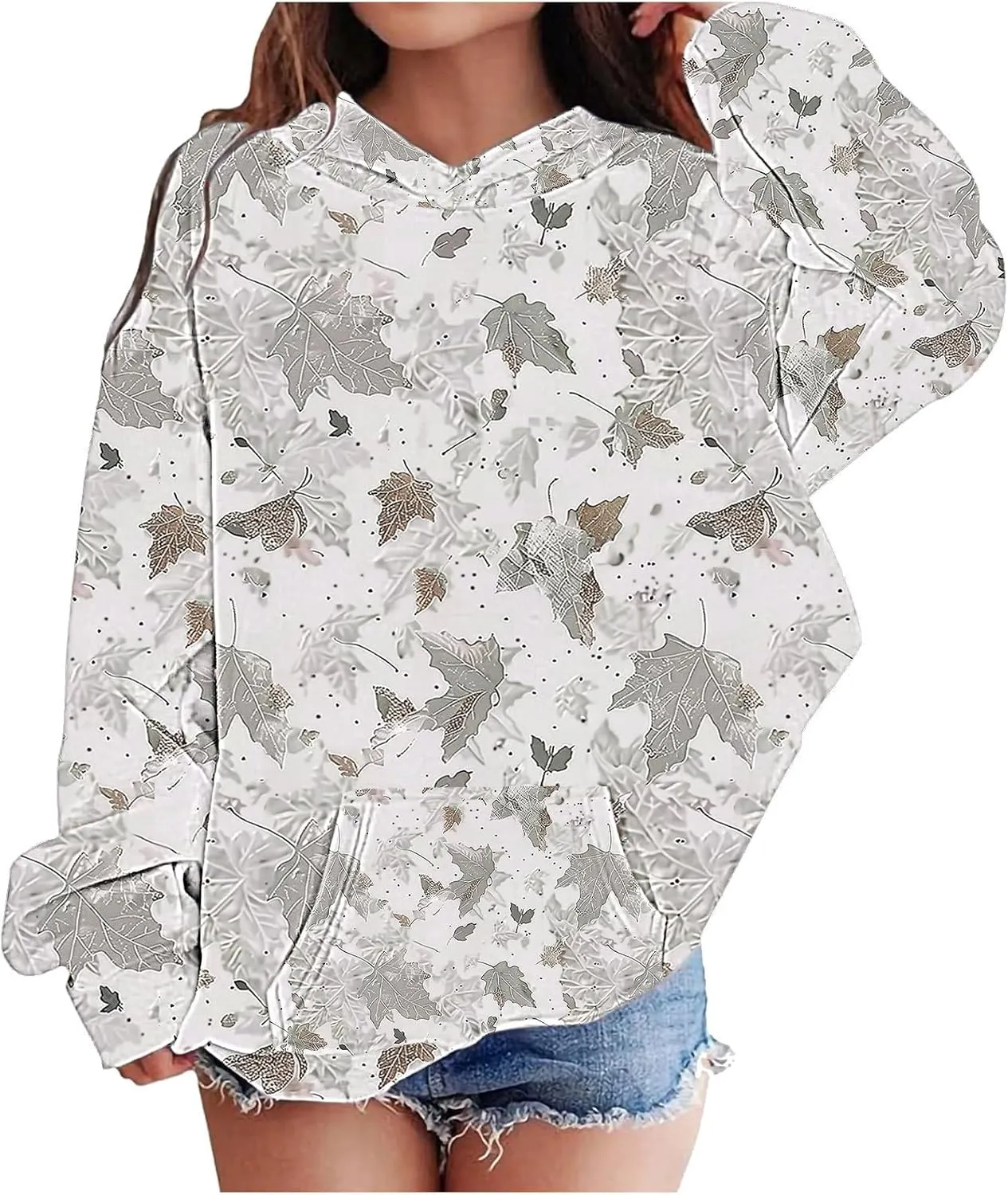 Camo Hoodies for Teen Girls Long Sleeve Oversized Sweatshirts Camouflage Print Tops Trendy Tween Girl Winter Outfits
