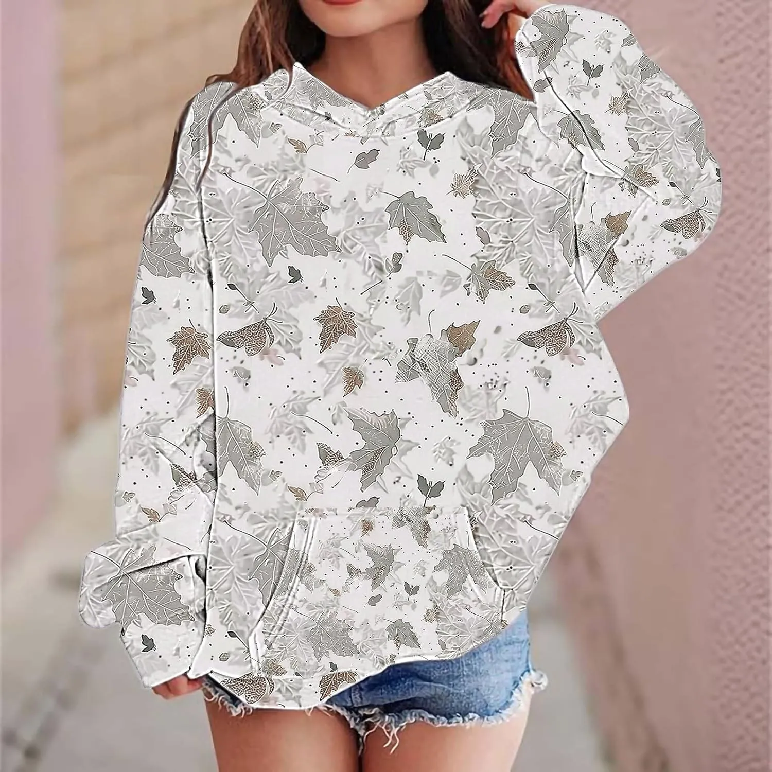 Camo Hoodies for Teen Girls Long Sleeve Oversized Sweatshirts Camouflage Print Tops Trendy Tween Girl Winter Outfits