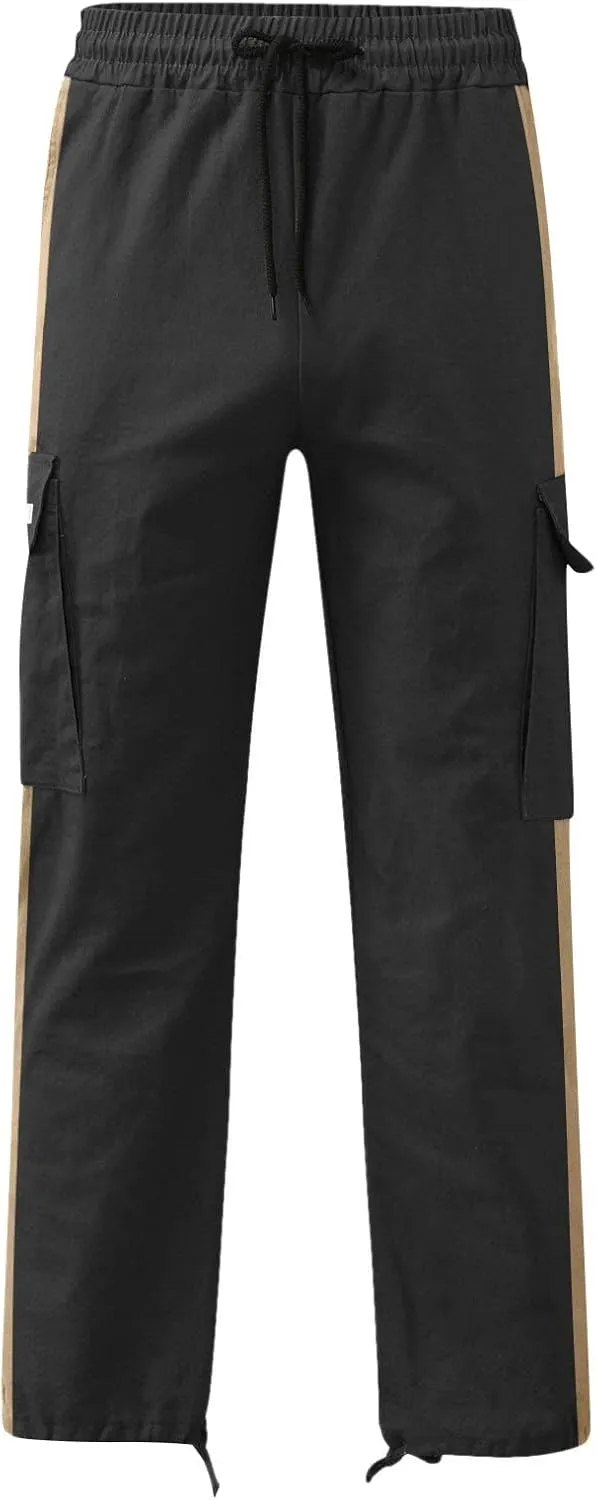 Cargo Pants for Men Relaxed Fit Mens Cargo Pants Athletic Pants Baggy High Waisted Open Bottom Sweatpants Track Pants