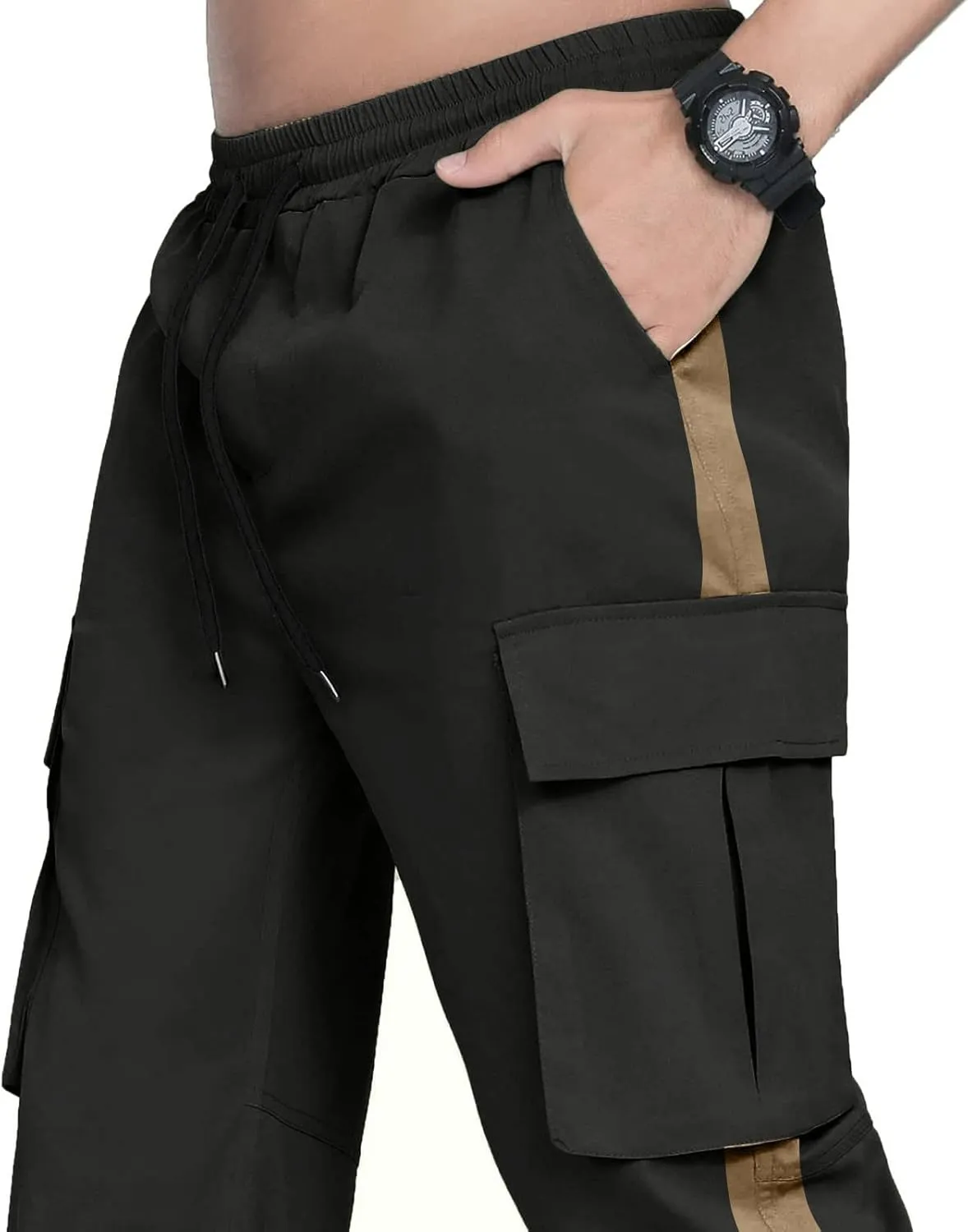 Cargo Pants for Men Relaxed Fit Mens Cargo Pants Athletic Pants Baggy High Waisted Open Bottom Sweatpants Track Pants