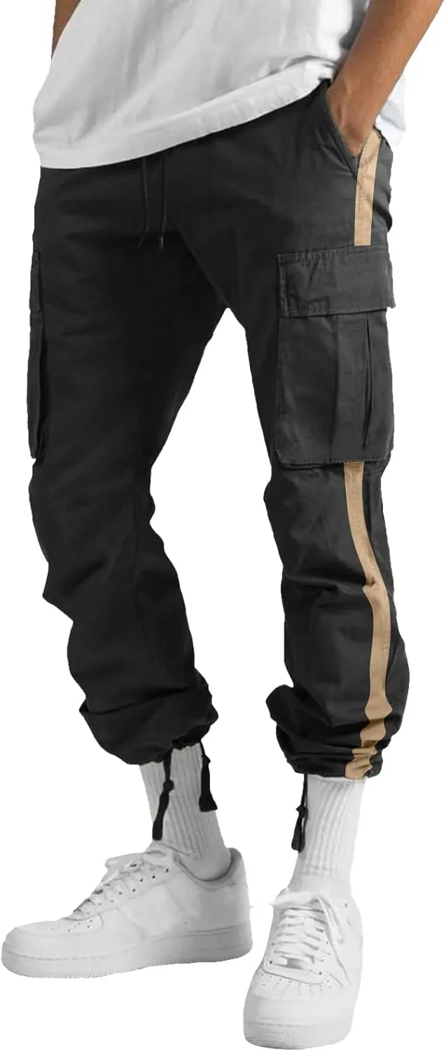 Cargo Pants for Men Relaxed Fit Mens Cargo Pants Athletic Pants Baggy High Waisted Open Bottom Sweatpants Track Pants
