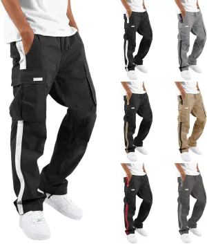 Cargo Pants for Men Relaxed Fit Mens Cargo Pants Athletic Pants Baggy High Waisted Open Bottom Sweatpants Track Pants