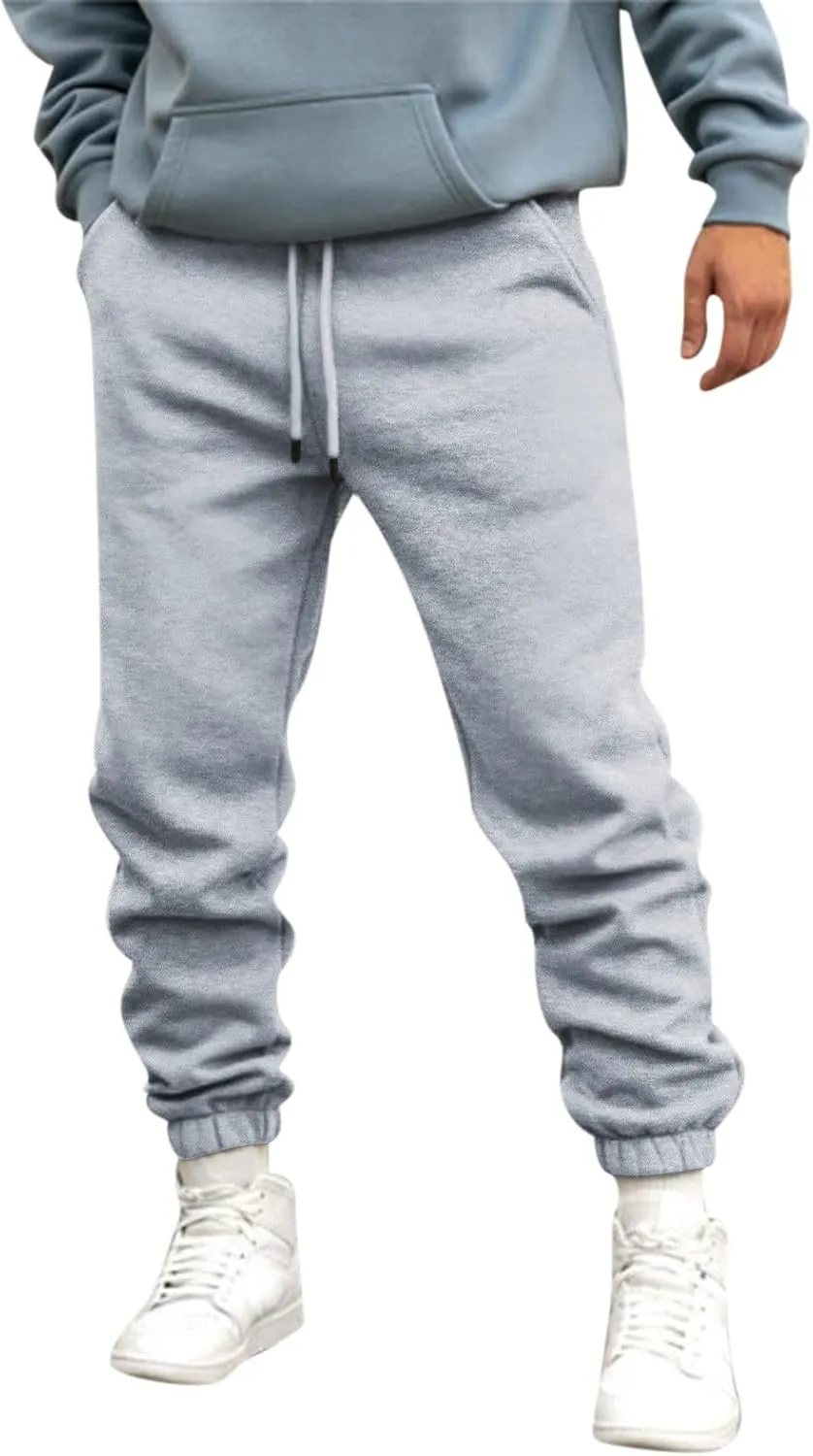 Cargo Trousers for Men Drawstring Trousers Plus Size Athletic Elastic Waist Drawstring Joggers Casual Closed Bottom
