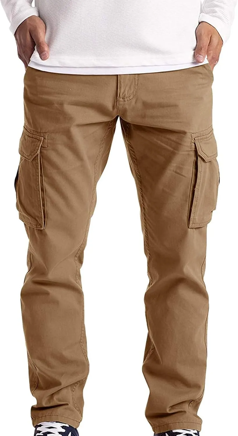 Cargo Work Pants for Men 6 Pocket Work Pants Trousers Men's Pants Cotton Athletic Pants