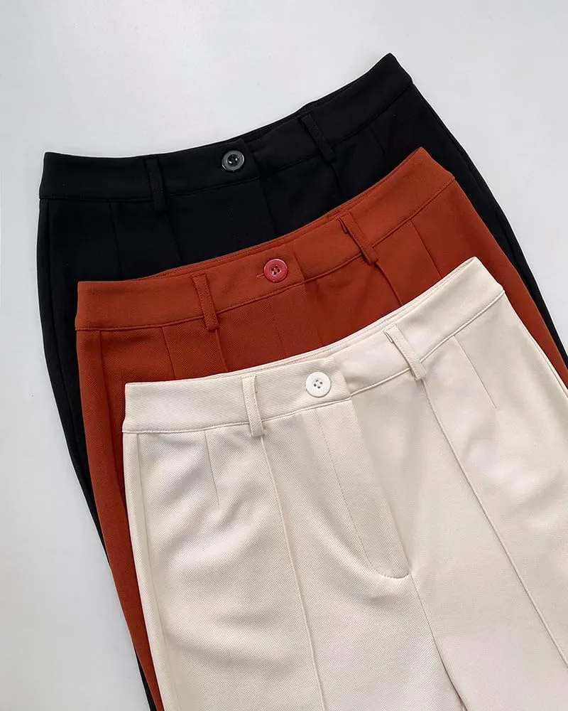 CHICME Work Pants for Women High Waist Straight Leg Work Pants Business Casual Trousers