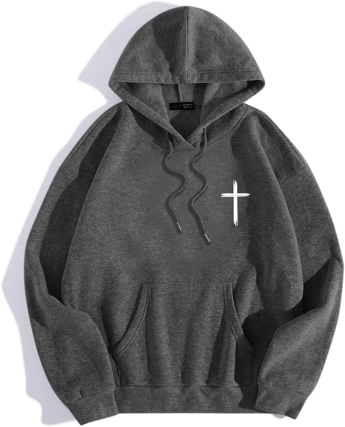Christian Hoodie for Men God Loves You Letter Print Crewneck Causal Sweatshirt with Pocket Fall Drawstring Aesthetic Hoodies