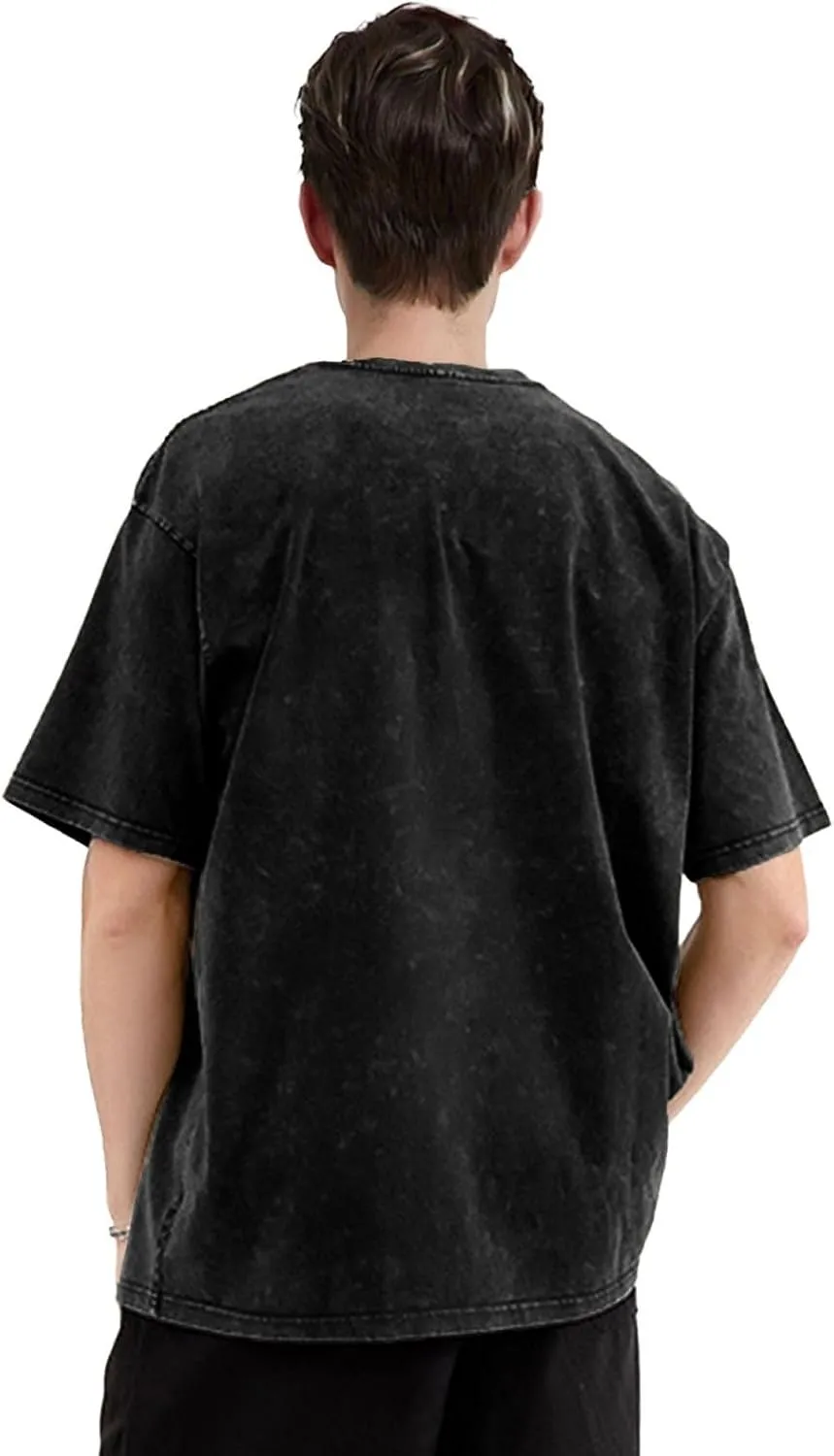 CKYs Music Band T-Shirt Men's Vintage Oversized T-Shirts Casual Crew Neck T Shirts Top Black