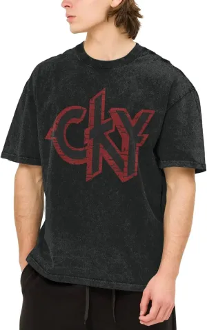 CKYs Music Band T-Shirt Men's Vintage Oversized T-Shirts Casual Crew Neck T Shirts Top Black