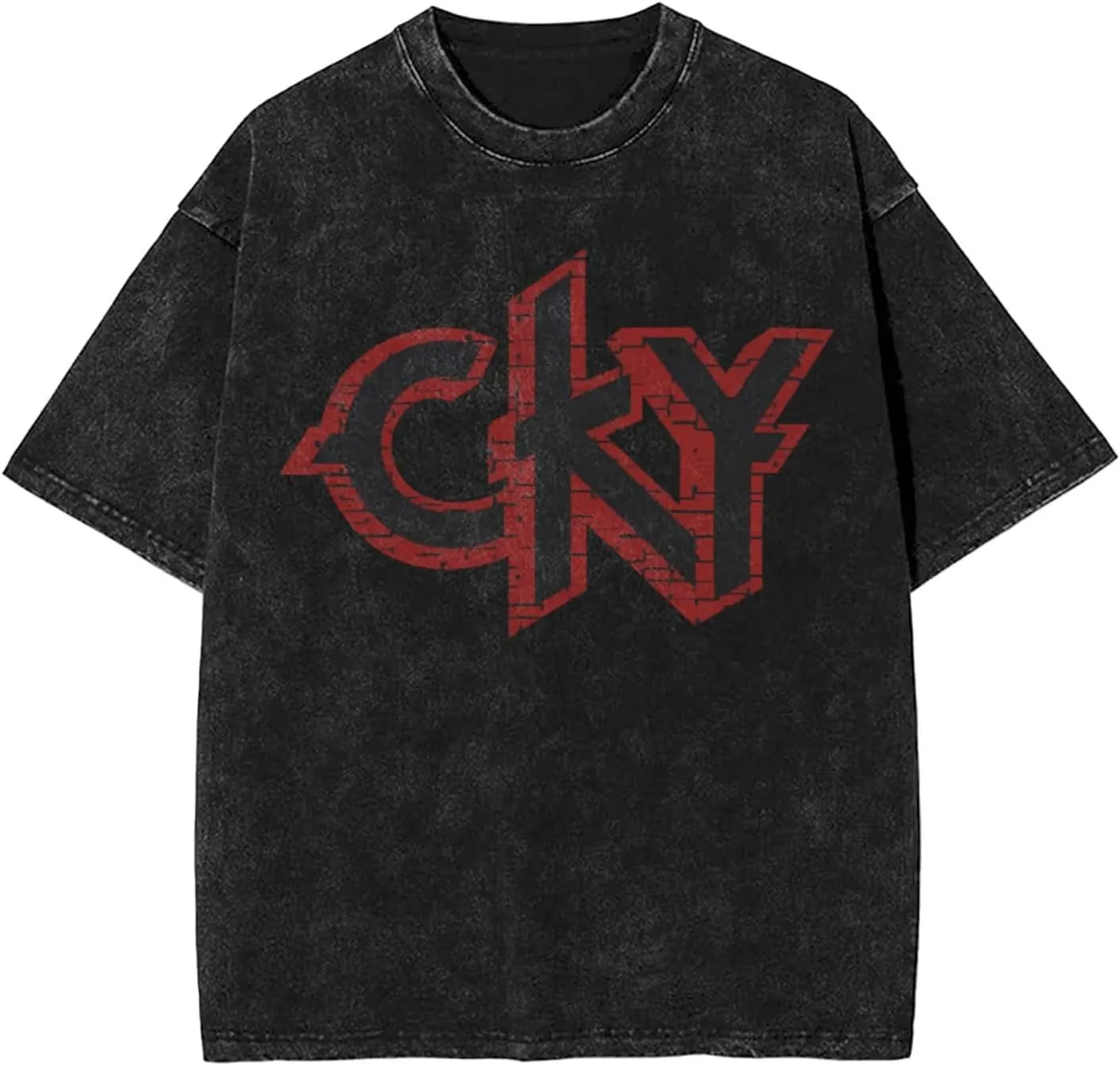 CKYs Music Band T-Shirt Men's Vintage Oversized T-Shirts Casual Crew Neck T Shirts Top Black