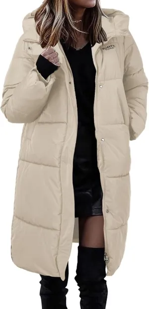 cooki Winter Coats for Women 2023 Trendy Women's Quilted Lightweight Puffer Jacket Thickened Long Down Coats Winter Outerwear