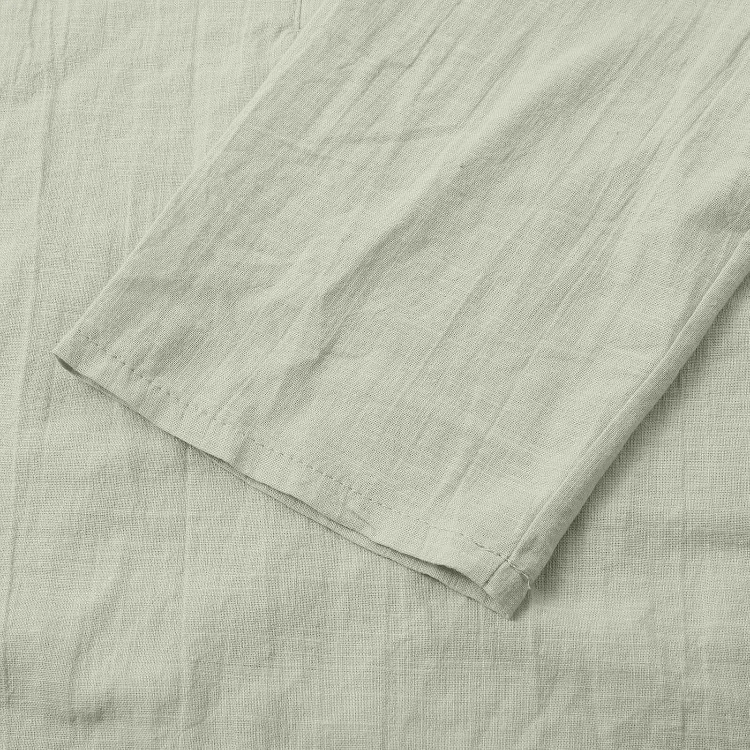 Cotton Linen T-Shirts for Women Short Sleeve V Neck Buttons Tops 2025 Summer Solid Color Vacation Blouse Pullover