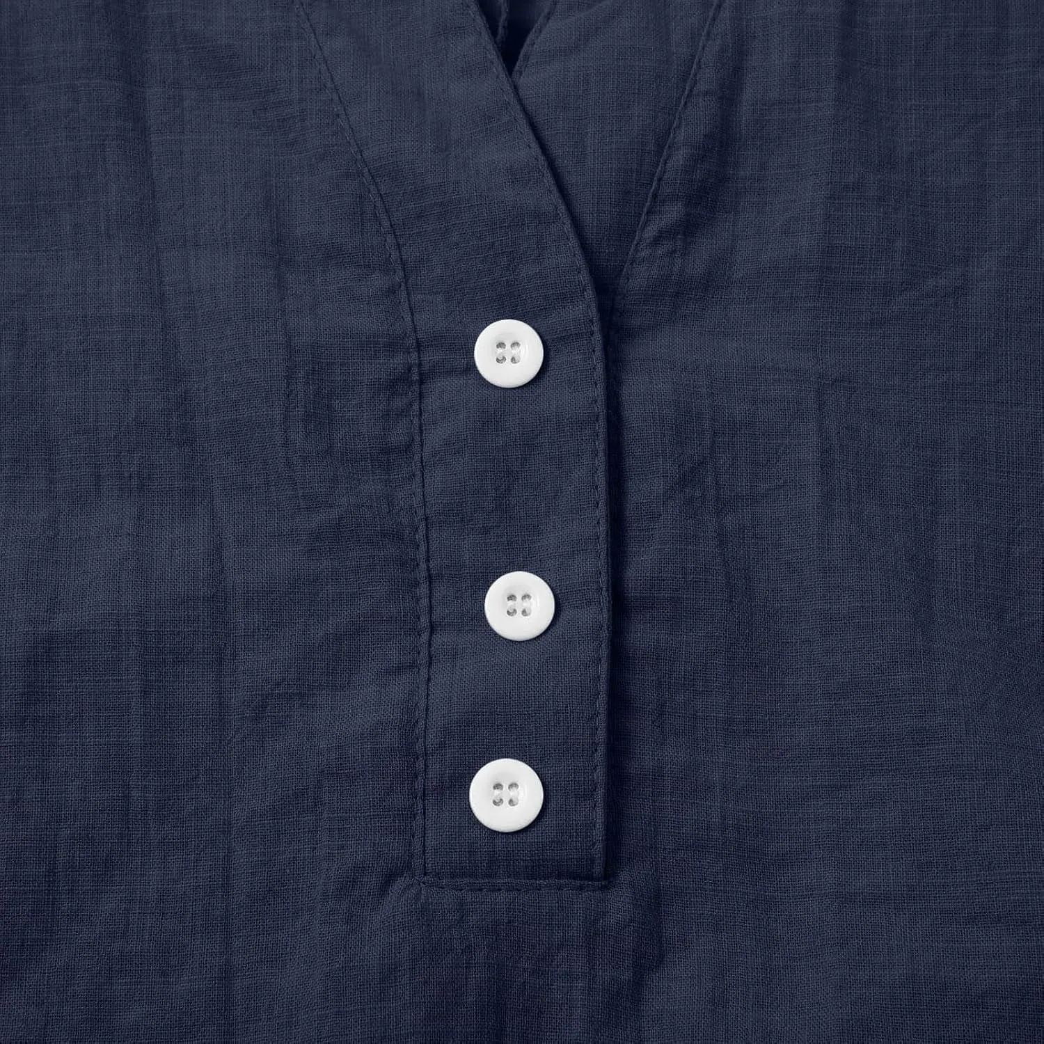 Cotton Linen T-Shirts for Women Short Sleeve V Neck Buttons Tops 2025 Summer Solid Color Vacation Blouse Pullover