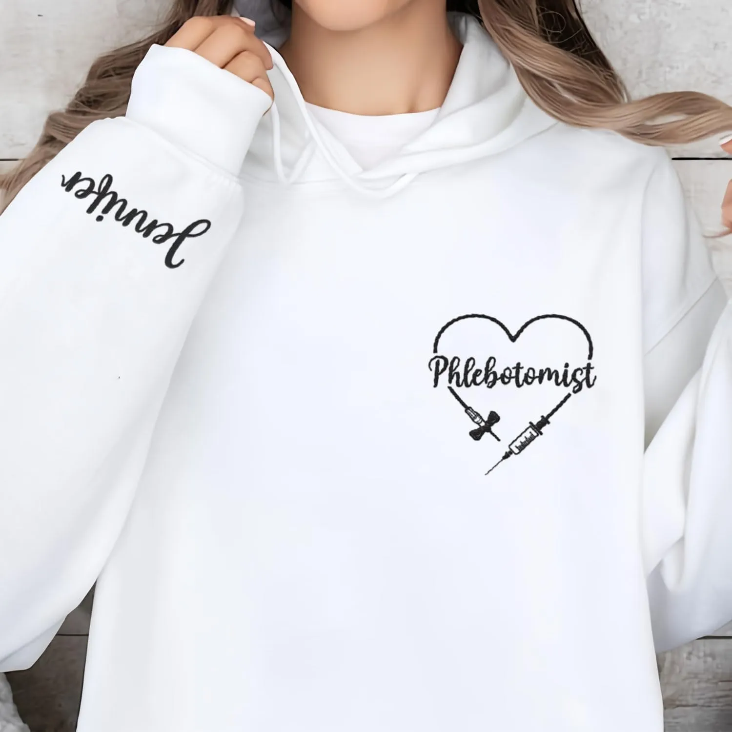 Custom Embroidered Sweatshirts & Hoodies - Phlebotomy Tech T-Shirts Gift for New Phlebotomist