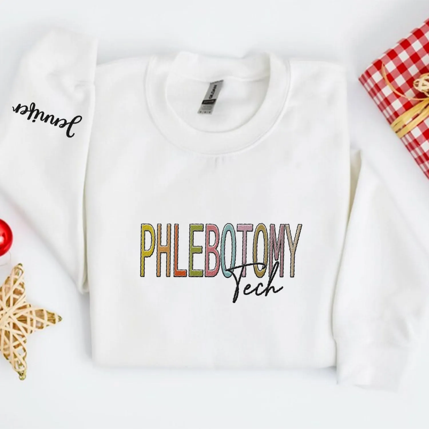 Custom Embroidered Sweatshirts & Hoodies - Phlebotomy Tech T-Shirts Gift for New Phlebotomist