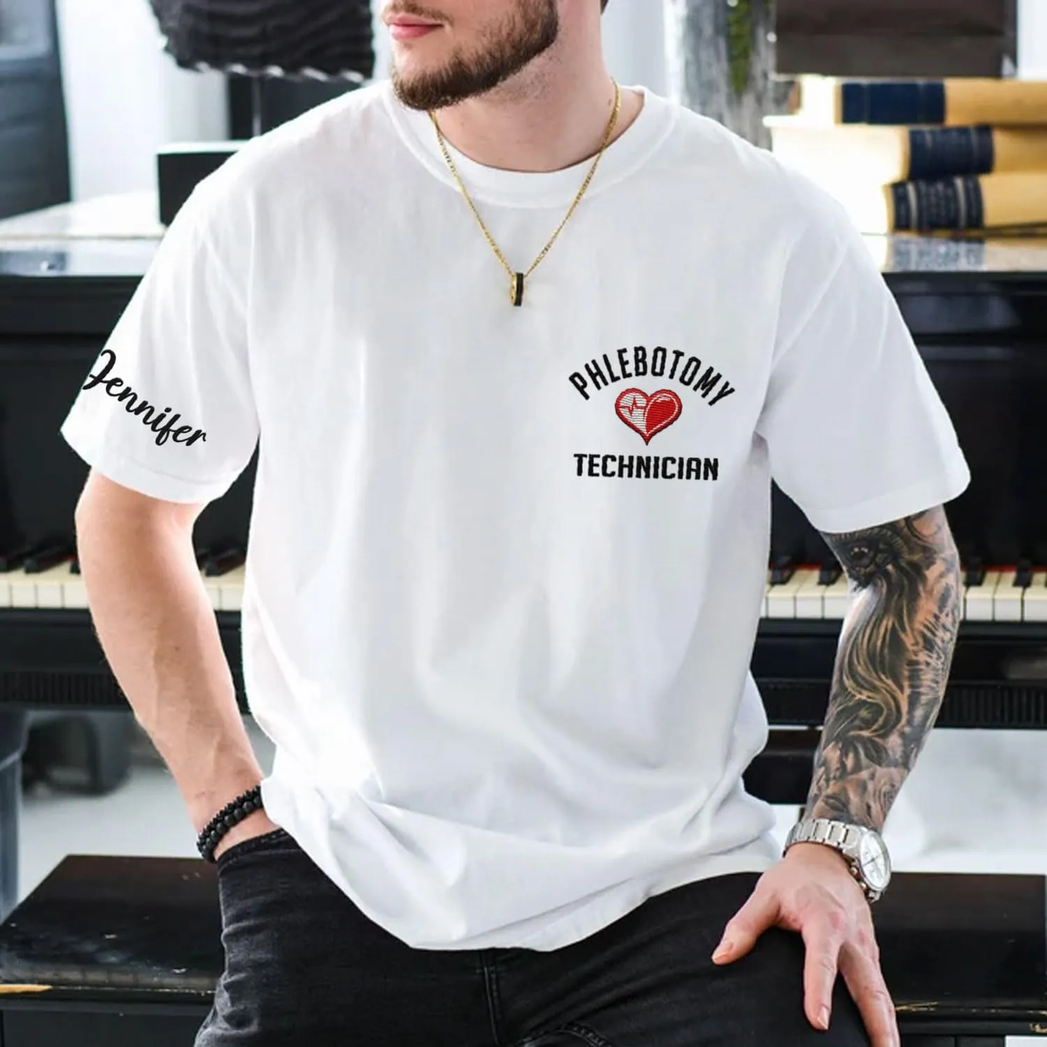 Custom Embroidered Sweatshirts & Hoodies - Phlebotomy Tech T-Shirts Gift for New Phlebotomist