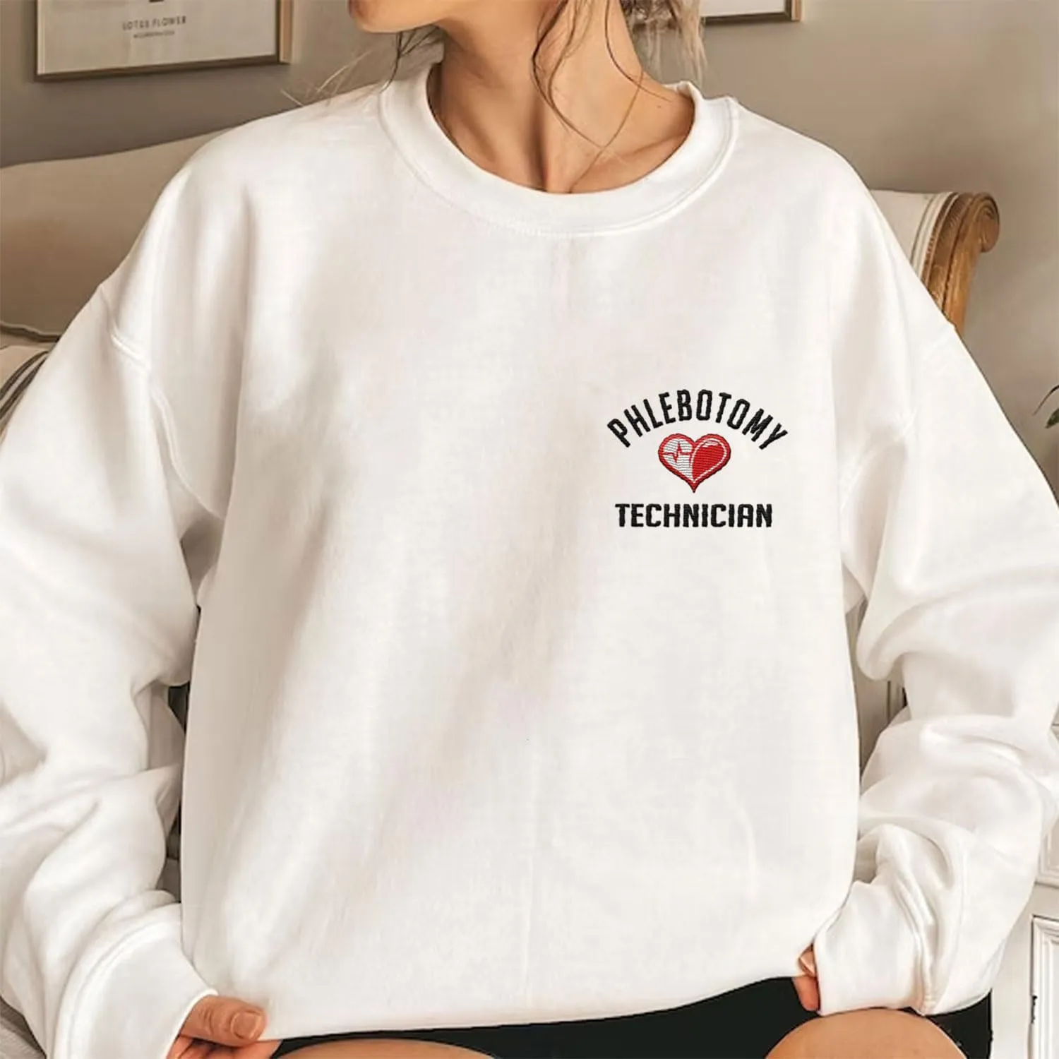 Custom Embroidered Sweatshirts & Hoodies - Phlebotomy Tech T-Shirts Gift for New Phlebotomist