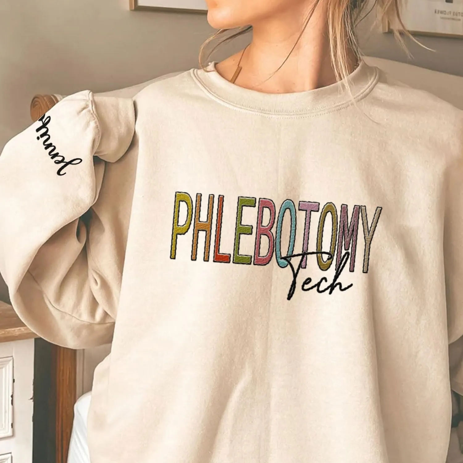 Custom Embroidered Sweatshirts & Hoodies - Phlebotomy Tech T-Shirts Gift for New Phlebotomist