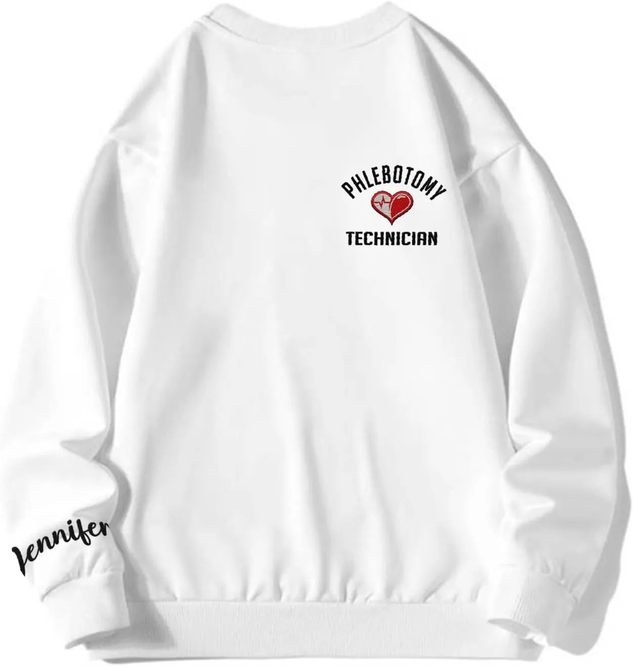 Custom Embroidered Sweatshirts & Hoodies - Phlebotomy Tech T-Shirts Gift for New Phlebotomist