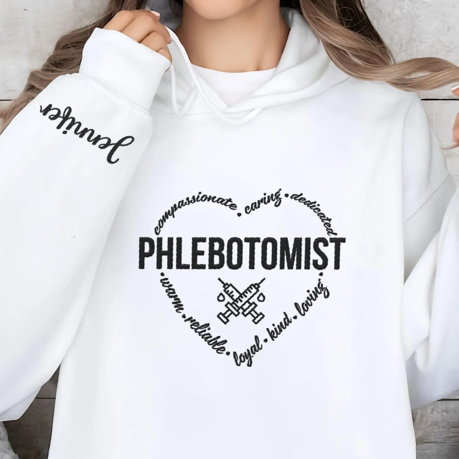Custom Embroidered Sweatshirts & Hoodies - Phlebotomy Tech T-Shirts Gift for New Phlebotomist