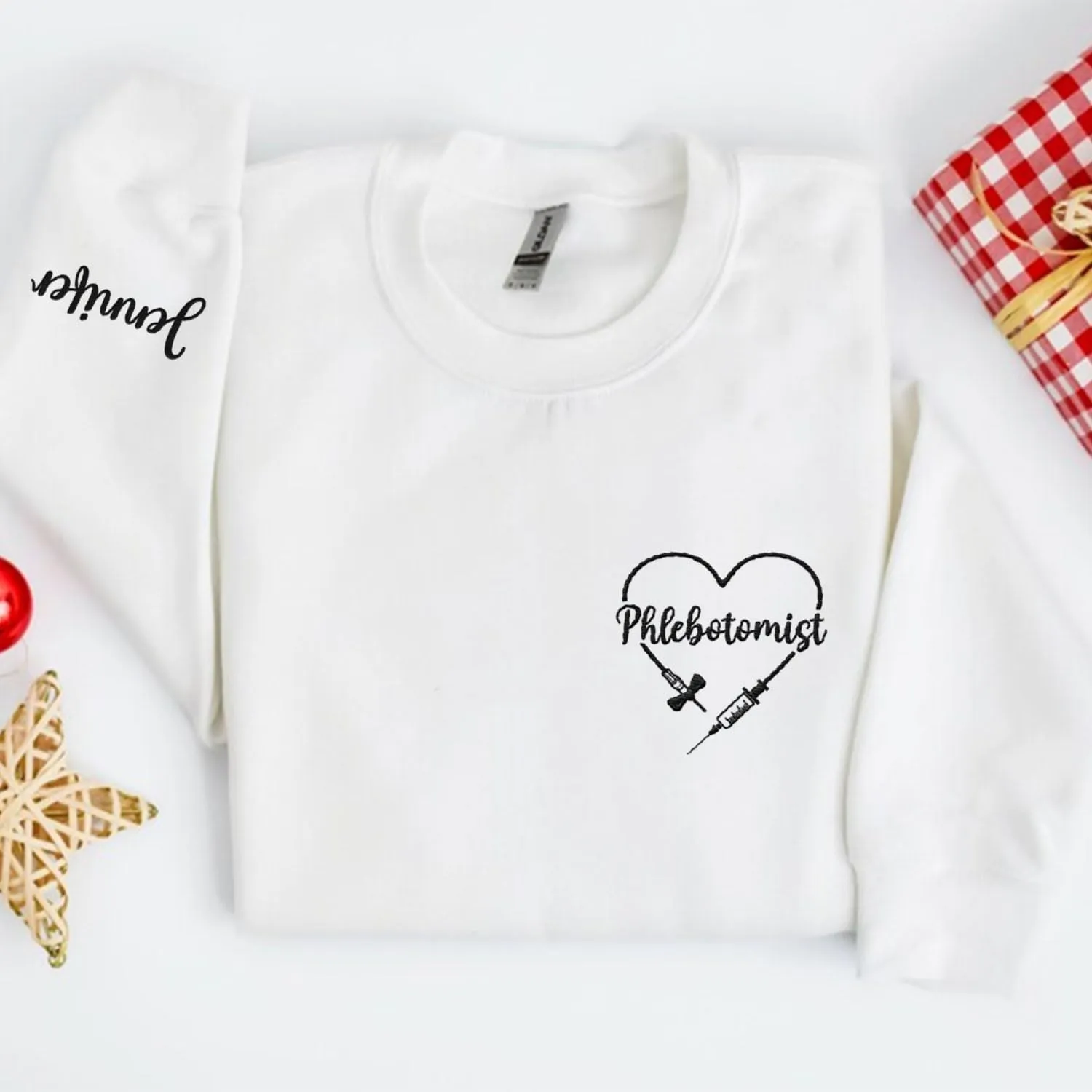 Custom Embroidered Sweatshirts & Hoodies - Phlebotomy Tech T-Shirts Gift for New Phlebotomist