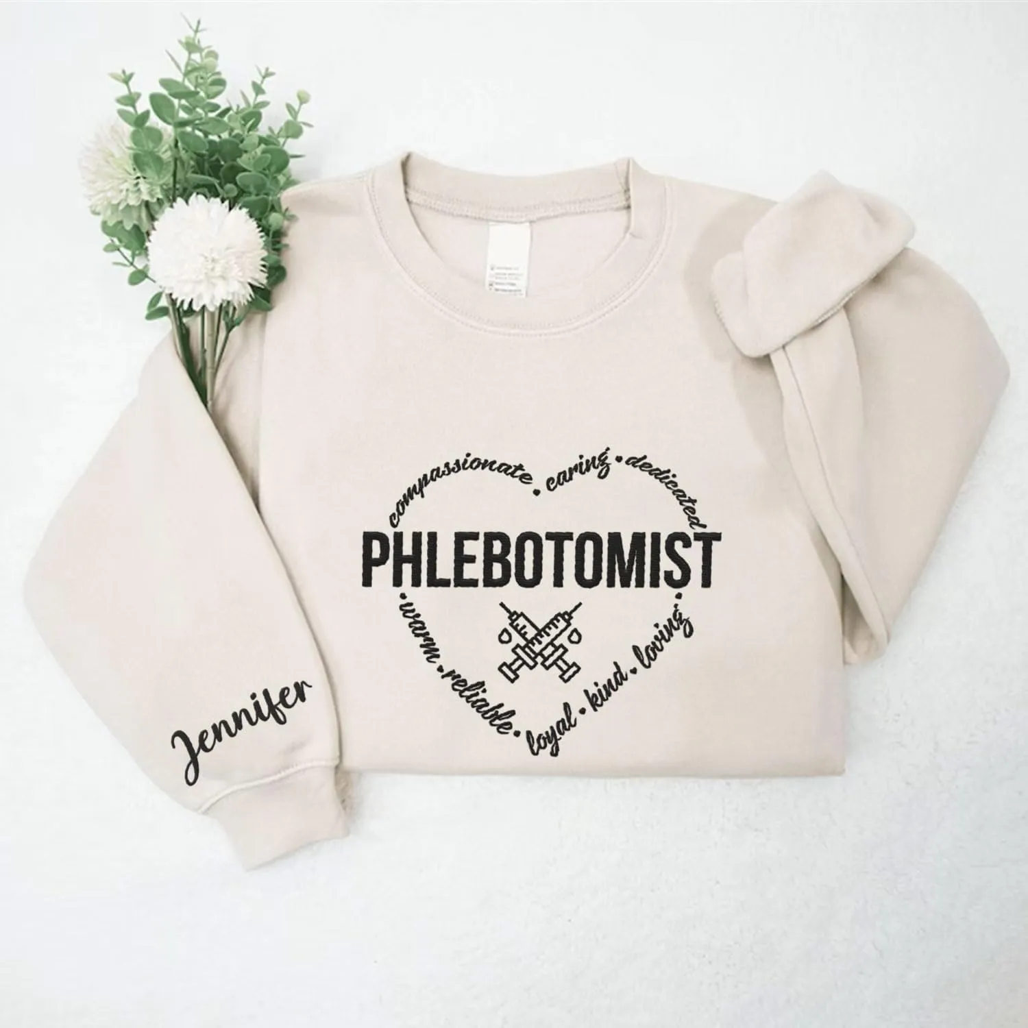 Custom Embroidered Sweatshirts & Hoodies - Phlebotomy Tech T-Shirts Gift for New Phlebotomist
