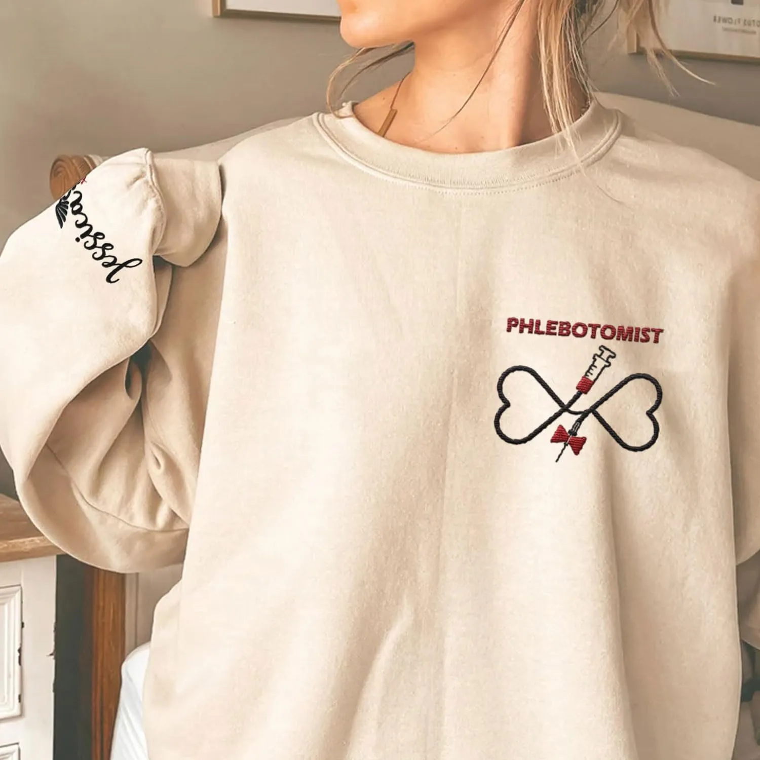 Custom Embroidered Sweatshirts & Hoodies - Phlebotomy Tech T-Shirts Gift for New Phlebotomist