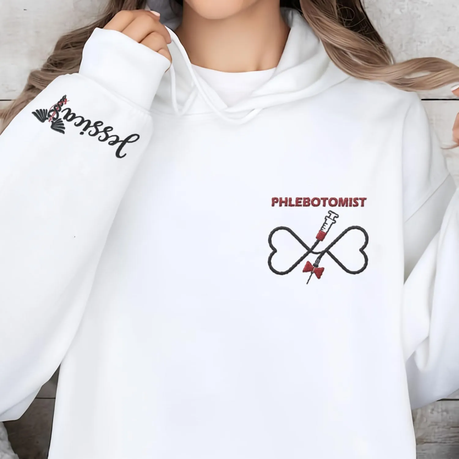 Custom Embroidered Sweatshirts & Hoodies - Phlebotomy Tech T-Shirts Gift for New Phlebotomist