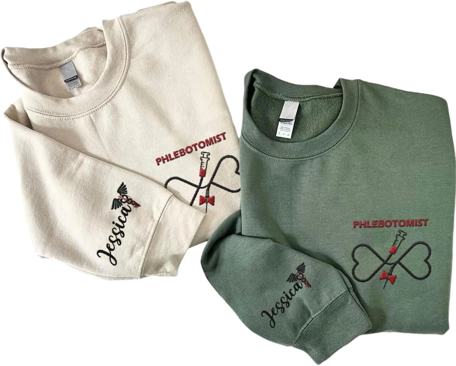 Custom Embroidered Sweatshirts & Hoodies - Phlebotomy Tech T-Shirts Gift for New Phlebotomist