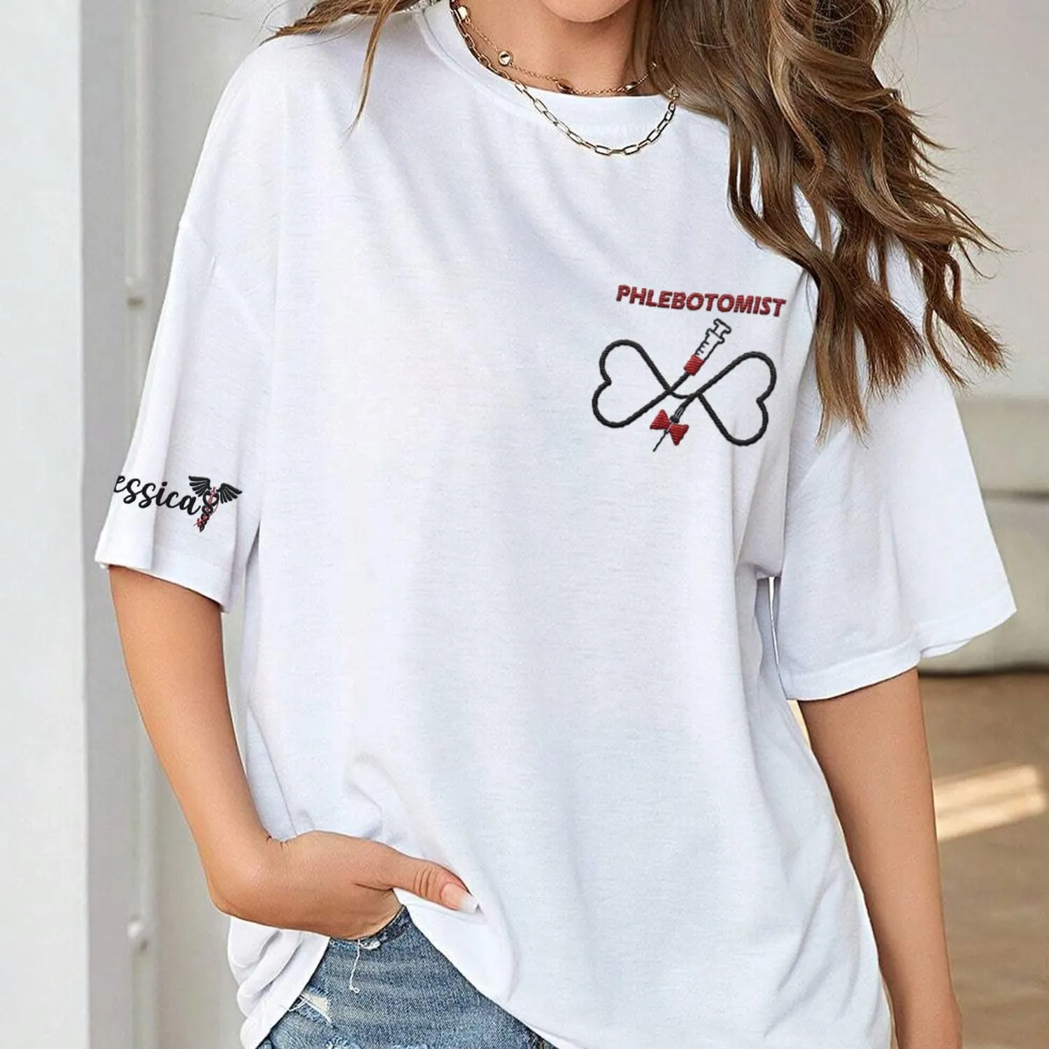 Custom Embroidered Sweatshirts & Hoodies - Phlebotomy Tech T-Shirts Gift for New Phlebotomist
