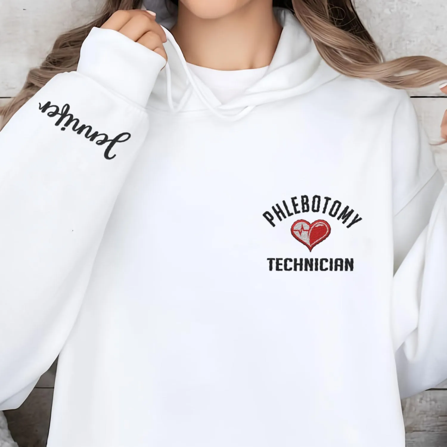 Custom Embroidered Sweatshirts & Hoodies - Phlebotomy Tech T-Shirts Gift for New Phlebotomist
