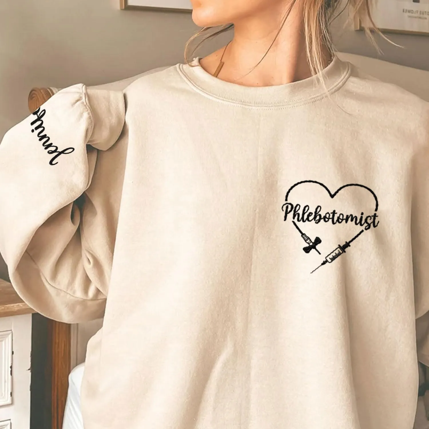 Custom Embroidered Sweatshirts & Hoodies - Phlebotomy Tech T-Shirts Gift for New Phlebotomist